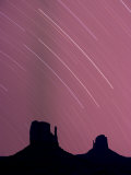 Long Exposure of Star Trails in Night Sky, Arizona Utah Border, USA