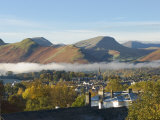 View Over Keswick to Catbells, Causey Pike, Robinson, Lake District, Cumbria, England