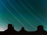 Long Exposure of Star Trails in Night Sky, Arizona Utah Border, USA