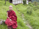 Young Buddhist Monk, Karchu Dratsang Monastery, Bumthang, Bhutan