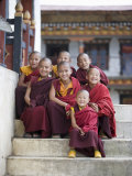 Group of Young Buddhist Monks, Karchu Dratsang Monastery, Jankar, Bumthang, Bhutan
