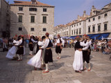 Buy Tourist Board Folk Dancers in Lusa Square, Dubrovnik, Dalmatia, Croatia at AllPosters.com