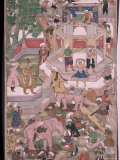 Buy Mughal Miniature Dating from the 18th Century Showing the Construction of a Palace, Pakistan at AllPosters.com