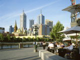 Buy Open Air Cafe, and City Skyline, South Bank Promenade, Melbourne, Victoria, Australia at AllPosters.com