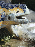 Close-Up of Mosaic Dragon, by Gaudi, Parc Guell, Barcelona, Catalonia (Cataluna) (Catalunya), Spain
