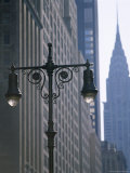 Street Lamps and the Empire State Building, Manhattan, New York City, New York, USA