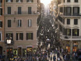 Via Condotti from the Spanish Steps, Rome, Lazio, Italy