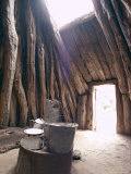 Smoke Hole and Doorway in Navaho (Navajo) Dwelling of Mud Covered Pinyon Pine Logs, Arizona, USA