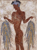 Fresco of a Fisherman from Akrotiri, Island of Santorini, Greece