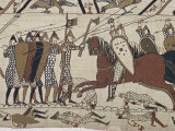 King Harold's Foot Soldieres with Spears and Battle Axes, Bayeux Tapestry, Normandy, France