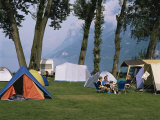 Camping at Wallensee, Churfirsten Range Near Wallenstadt, Switzerland