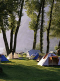 Camping on Wallensee, Churfirsten Range Near Wallenstadt, Switzerland