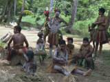 Buy Women and Children with Body Decoration, Sepik River, Papua New Guinea at AllPosters.com