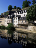 Houses Along the River in the Old Town, Luxembourg City, Luxembourg