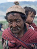 Old Man Carrying Child, Bhutan