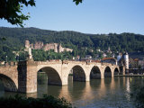 Buy The Old Bridge Over the River Neckar, with the Castle in the Distance, Heidelberg, Germany at AllPosters.com