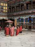 Novice Monks in Rimpong Dzong (Monastery), Paro, Bhutan