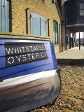 Oyster Boat Outside the Oyster Stores on the Seafront, Whitstable, Kent, England