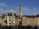 Flemish Buildings in the Grand Place Tower in Centre, Lille, France