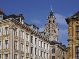 Flemish Buildings in the Grand Place Tower in Centre, Lille, France