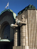 Buy Statues on Front of the Railway Station, Helsinki, Finland, Scandinavia at AllPosters.com