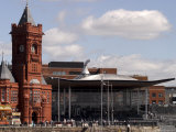 Cardiff Bay Skyline, with Pierhead Building and Welsh Assembly, Cardiff, Wales