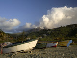 Old Road Bay Beach and Volcano, Montserrat, Leeward Islands, Caribbean, Central America