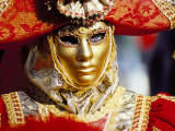 Buy Portrait of a Person Dressed in Mask and Costume Taking Part in Carnival, Venice, Italy at AllPosters.com