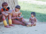 Buy Kamayura Indian Men and Child, Xingu Area, Brazil, South America at AllPosters.com