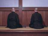 Buy Two Monks During Za-Zen Meditation in the Sodo or Zazendo Hall, Elheiji Zen Monastery, Japan at AllPosters.com