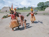 Kamayura Indians Dancing the Fish Dance, Xingu, Brazil, South America