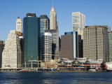 South Street Seaport and Tall Buildings Beyond, Manhattan, New York City, New York, USA
