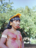 Buy Suya Indian Man with Lip Plate, Xingu, Brazil, South America at AllPosters.com