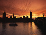 Buy Sunset Over the Houses of Parliament, Unesco World Heritage Site, Westminster, London at AllPosters.com