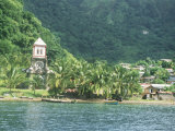 Buy Village of Soufriere and Church from the Sea, Dominica, Windward Islands at AllPosters.com
