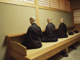 Monks During Za-Zen Meditation in the Zazen Hall, Elheiji Zen Monastery, Japan
