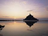 Buy Mont Saint-Michel at Sunset, Unesco World Heritage Site, La Manche Region, Basse Normandie, France at AllPosters.com