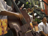 Counterbass with Trumpet Player, Part of Traditional Band Playing in a Cafe, Habana Vieja, Cuba