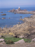 Buy Lighthouse from Cliffs at Low Tide, Corbiere, St. Brelade, Jersey, Channel Islands at AllPosters.com