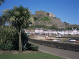 Buy Mount Orgueil Castle, Palms and Quayside, Gorey, Jersey, Channel Islands, United Kingdom at AllPosters.com