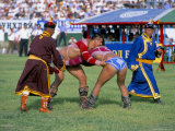 Buy Wrestling Match, Naadam Festival, Oulaan Bator (Ulaan Baatar), Mongolia, Central Asia at AllPosters.com