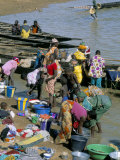 Laundry by the River, Djenne, Mali, Africa