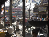 People and Vehicles in the Spice Market, Chandni Chowk Bazaar, Old Delhi, Delhi, India