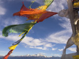 Buy Prayer Flags with Snowy Kangchendzonga Beyond in Morning Light, Sandakphu, West Bengal State at AllPosters.com