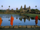 Buy Monks in Saffron Robes, Angkor Wat, Unesco World Heritage Site, Siem Reap, Cambodia, Indochina at AllPosters.com