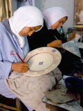 Women Painting Pottery, Potters Village of Safi, Atlantic Coast, Morocco, North Africa, Africa