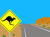 Buy Illustration of a Road Sign at Ayers Rock, Australia at AllPosters.com