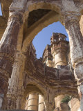Buy Palace Towers of Meherangarh Fort Seen Through Remains of a Stone Temple, Jodhpur, India at AllPosters.com