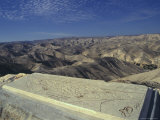 Buy View from Cliff with Descriptive Map Carved on Slab in Foreground and Hills Beyond at AllPosters.com