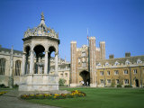 Buy Great Court, Fountain and Great Gate, Trinity College, Cambridge, Cambridgeshire, England at AllPosters.com